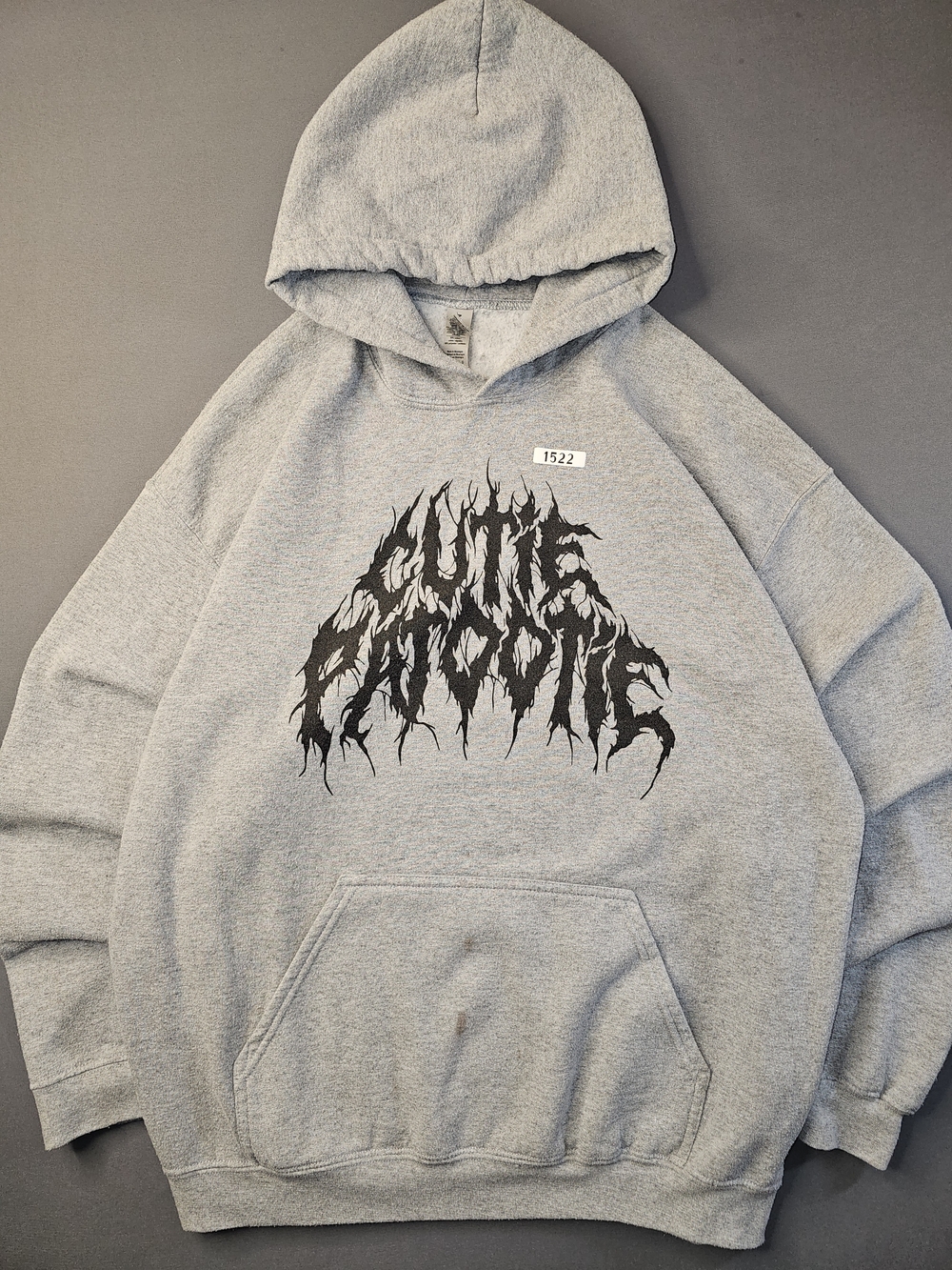 Vintage Cutie Patootie Death Metal Graphic Hoodie - Heather Grey